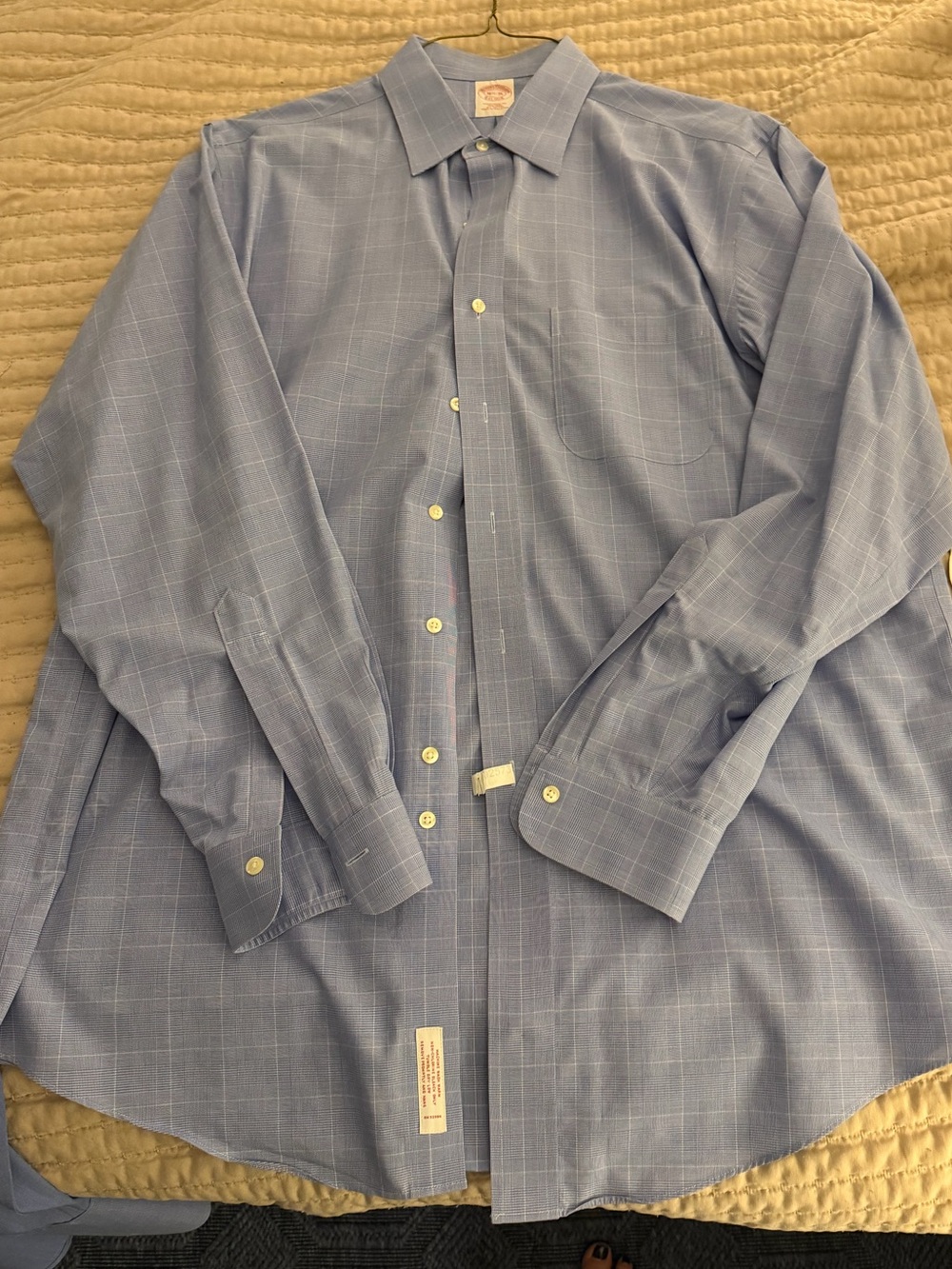 Brooks Brothers Light Blue Windowpane Dress Shirt